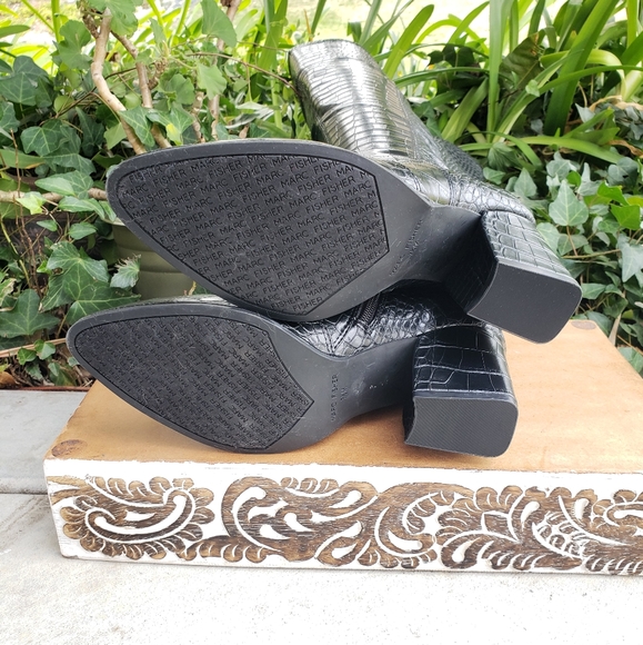 HTF Sassy Fierce Sexy Marc Fisher OTK Black Croc Embossed Boots - Picture 12 of 12